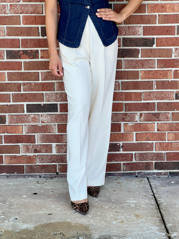 Back To Business Ivory High Waist Dress Pants