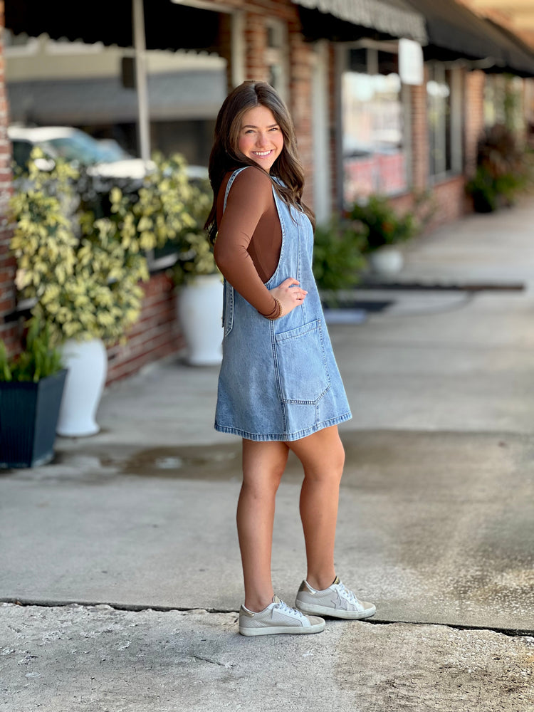 Denim Wash Overall Dress