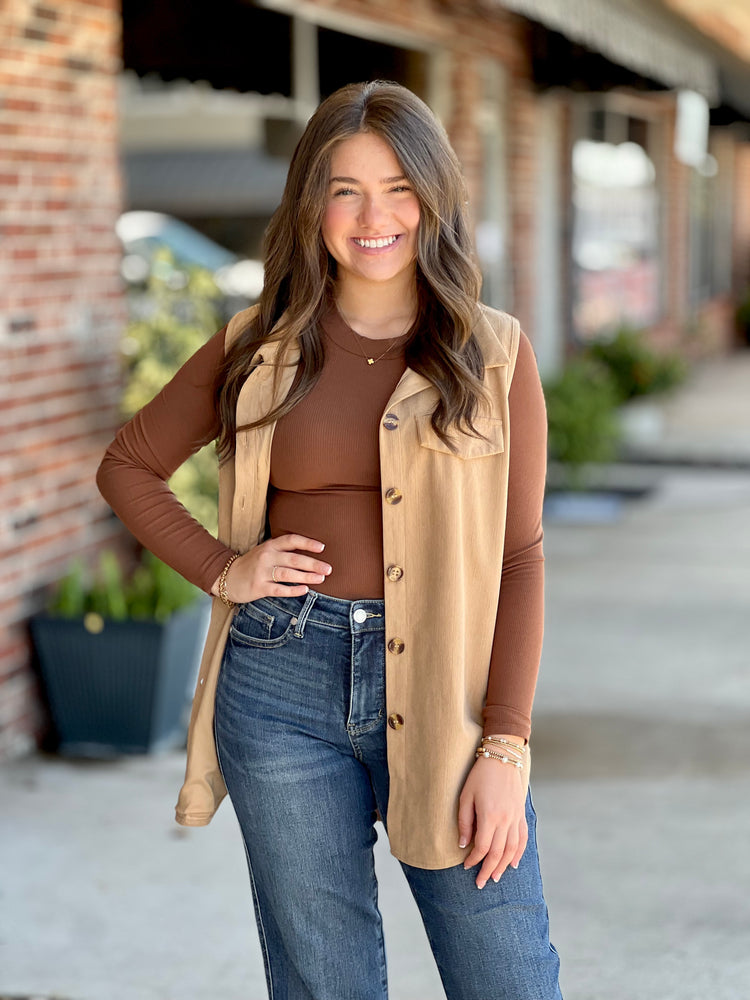 Cover Me Up Corduroy Buttoned Vest