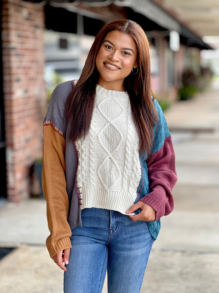 Color Block Knit Sweater