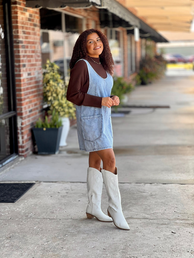 Denim Wash Overall Dress