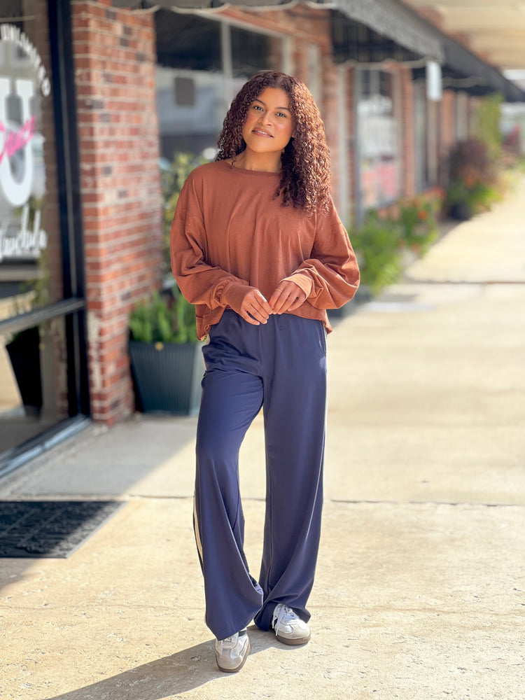 Autumn Open Back Long Sleeve Top