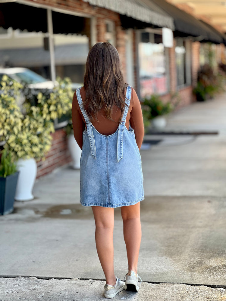 Denim Wash Overall Dress