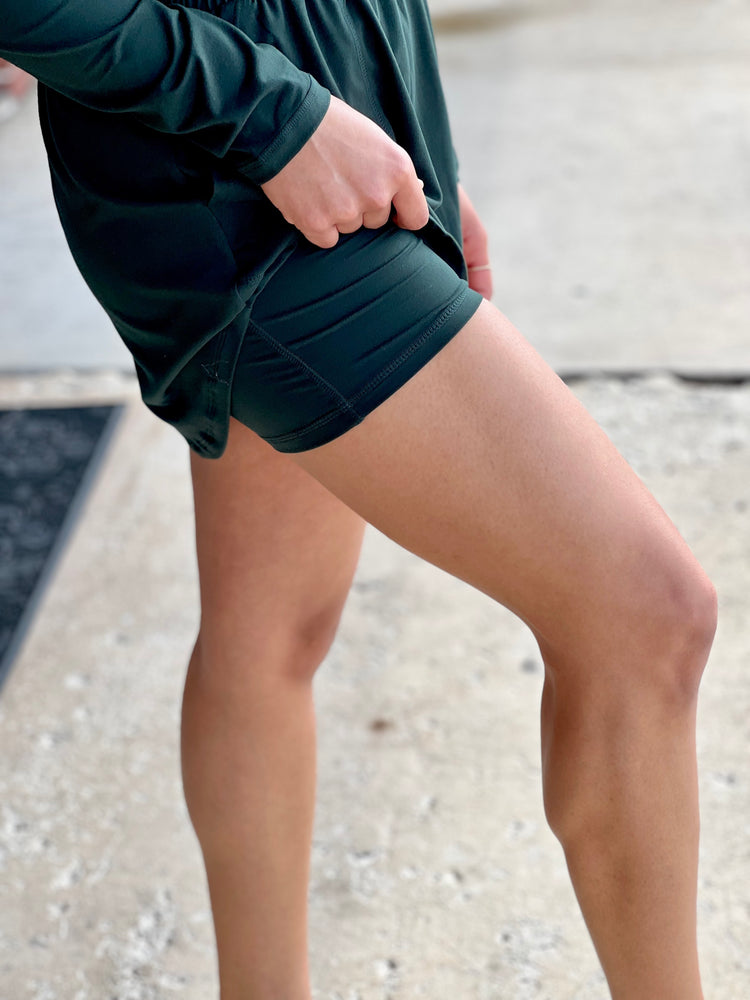 Go Getter Quarter Zip Romper Skirt