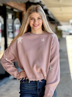 
            
                Load image into Gallery viewer, Starry Eyed Mauve Sweater
            
        
