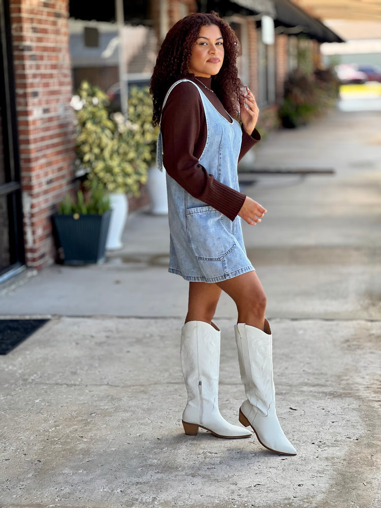 Denim Wash Overall Dress