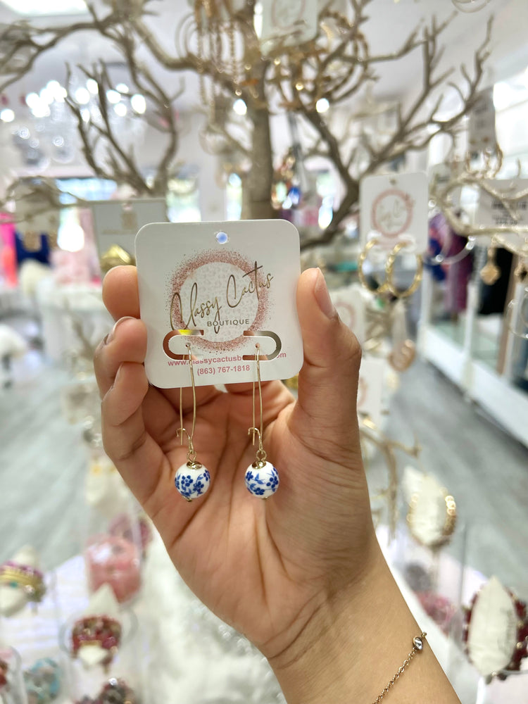 Murano glass ball wire earrings