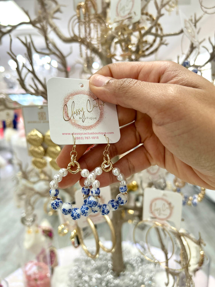 Floral Hoop Earrings