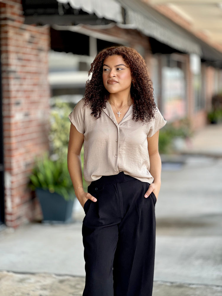 Wide Leg Black Dress Pants