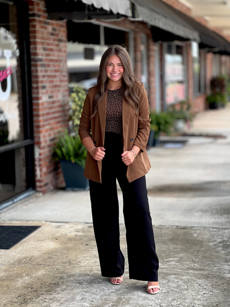 Brown Double Breasted Blazer