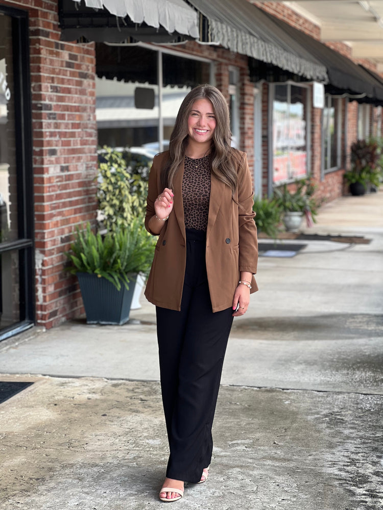 Brown Double Breasted Blazer