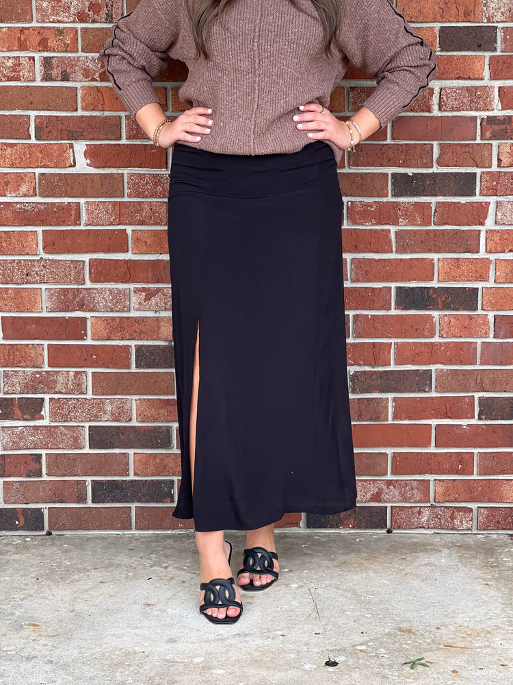 Romanticize Side Slit Midi Skirt