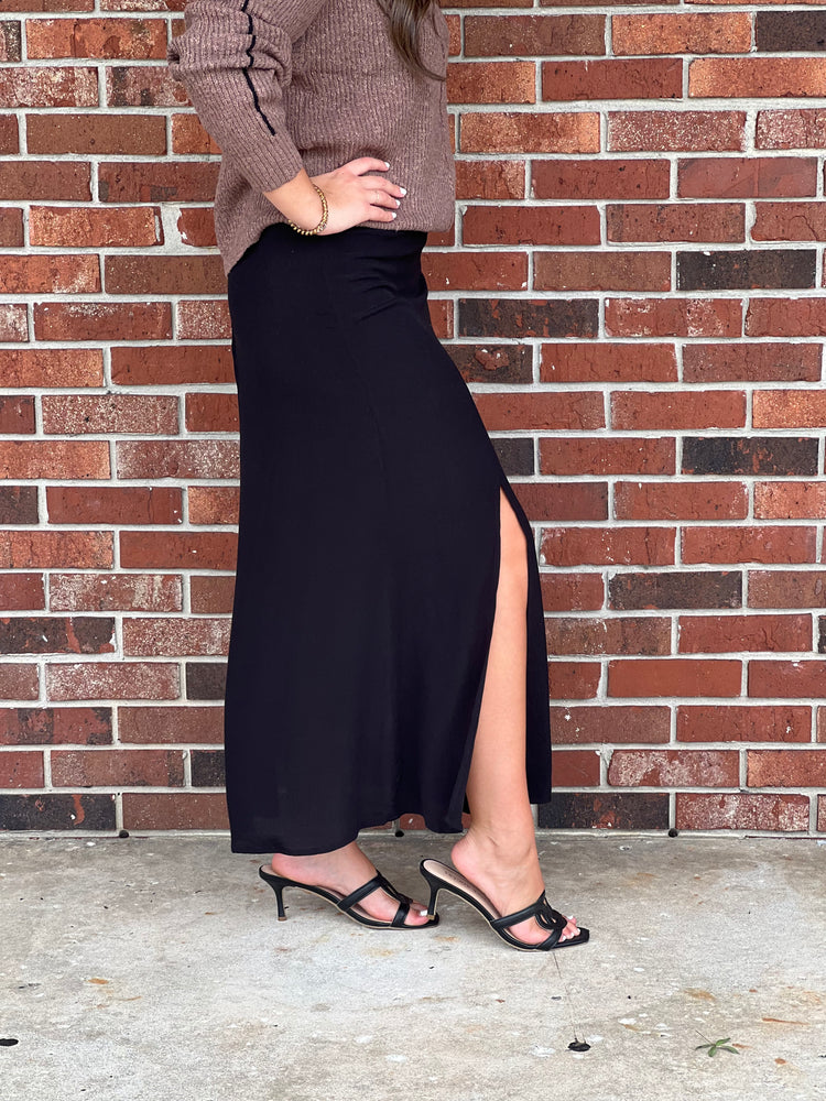 Romanticize Side Slit Midi Skirt