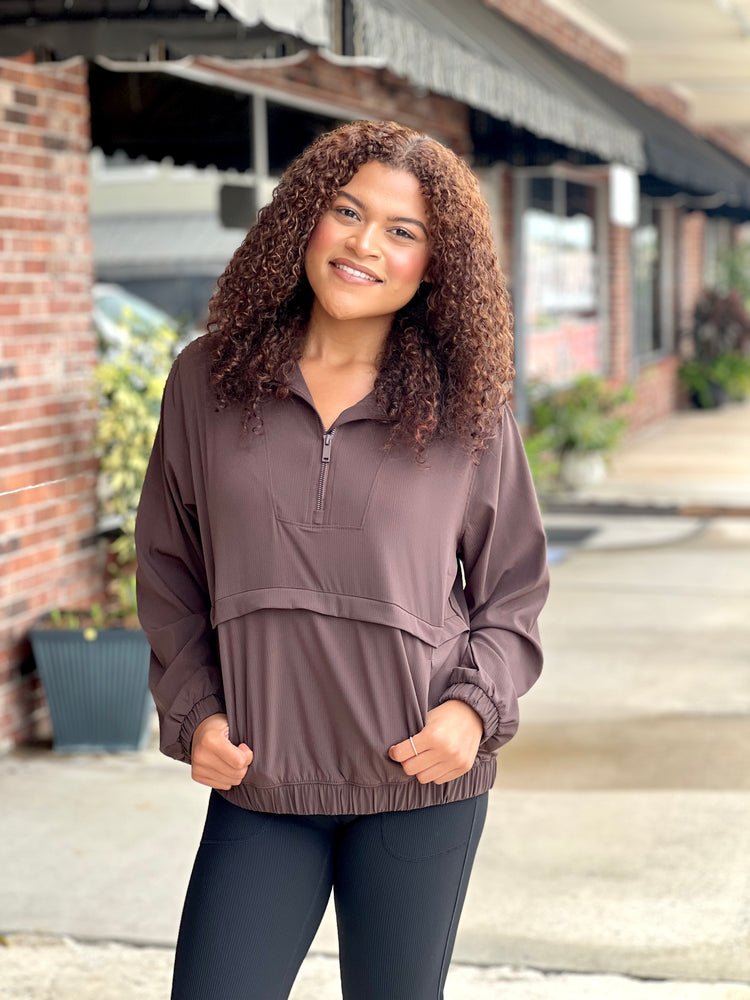 Espresso Quarter Zip Jacket