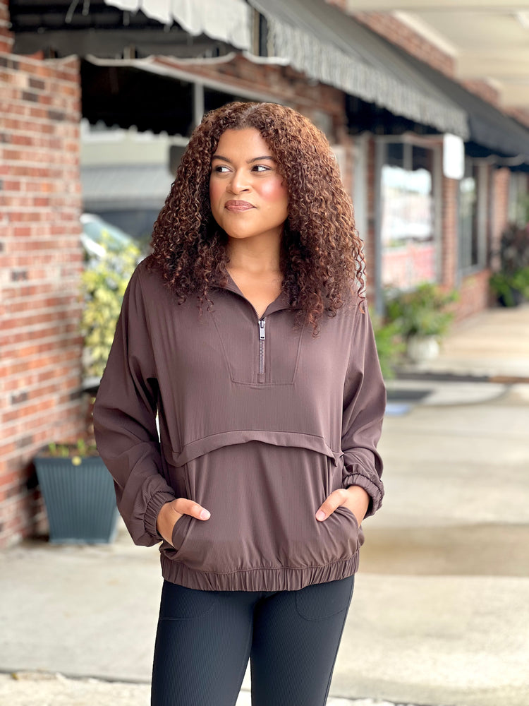 Espresso Quarter Zip Jacket