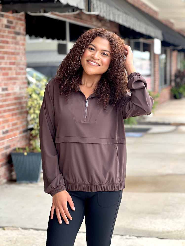 Espresso Quarter Zip Jacket