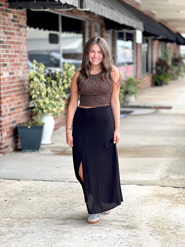 Driving Me Wild Cropped Knit Top