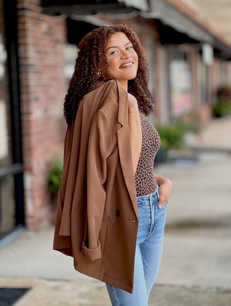 Brown Double Breasted Blazer