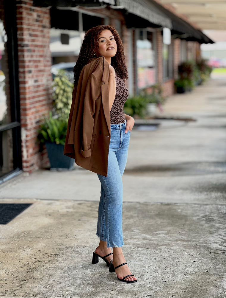 Brown Double Breasted Blazer