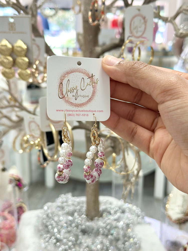 Floral Hoop Earrings