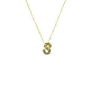 Initial Balloon Bubble Gold Plated Necklace