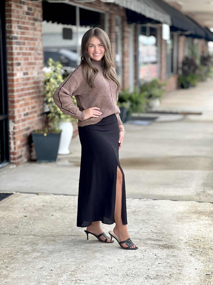 Romanticize Side Slit Midi Skirt