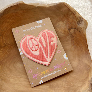 
            
                Load image into Gallery viewer, Kindness is Magic - Love 70s Retro Heart Patch
            
        