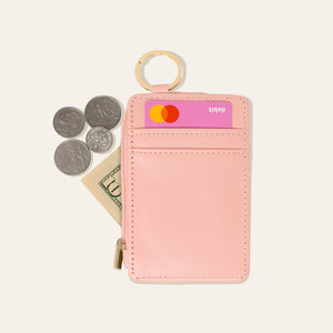 Solid Keychain Card Wallet - Light Pink