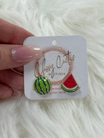Watermelon Fruit Enamel Earrings