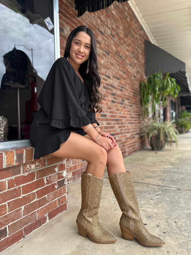 Rhinestone boots online size 10