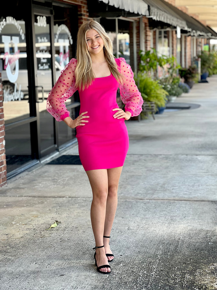 
            
                Load image into Gallery viewer, Flirty In Hot Pink Dress
            
        