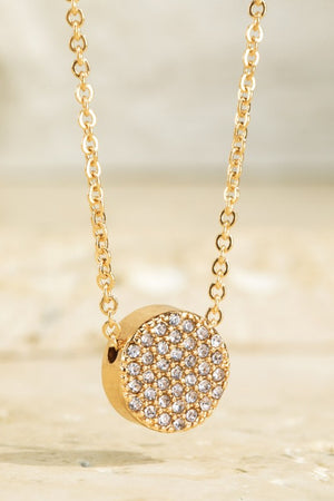 
            
                Load image into Gallery viewer, Gold Circle Rhinestone Necklace
            
        