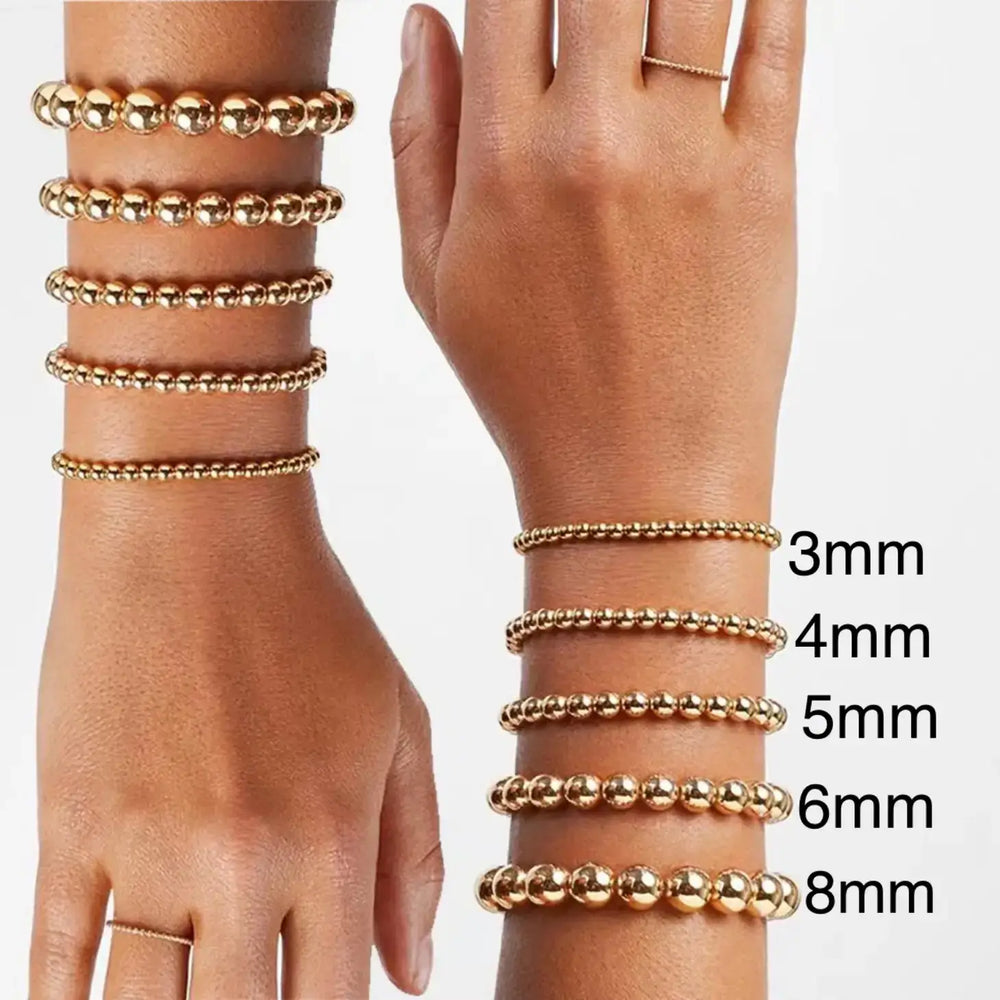 Savvy Bling - Gold Filled Beaded Bracelets: 5mm