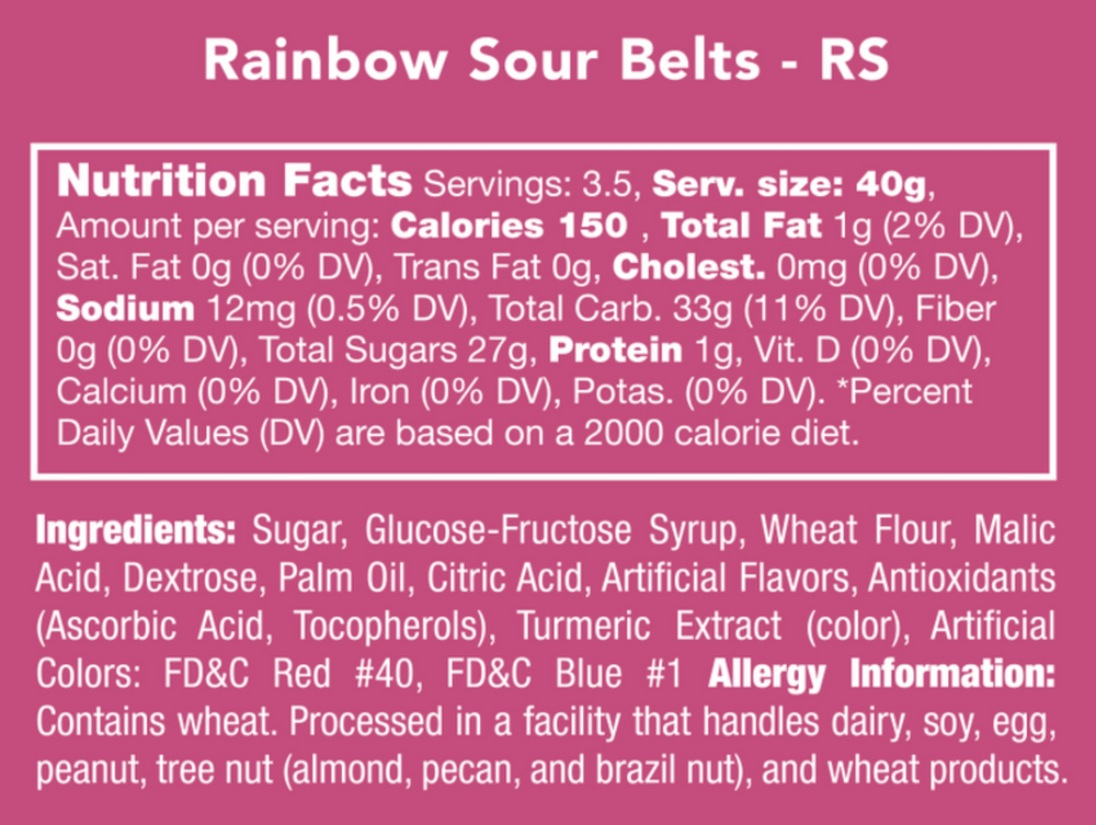 Rainbow Sour Belts