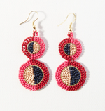 Double Disc Hot Pink Earring