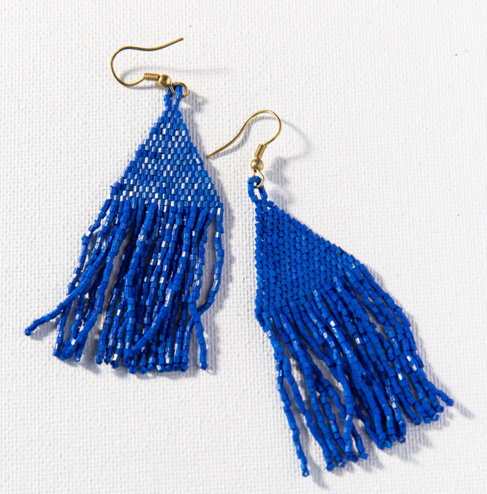 
            
                Load image into Gallery viewer, Petite Fringe Earring (Blue)
            
        