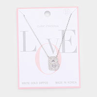 
            
                Load image into Gallery viewer, CZ Silver Monogram Pendant Necklace
            
        