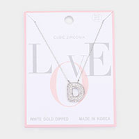 
            
                Load image into Gallery viewer, CZ Silver Monogram Pendant Necklace
            
        