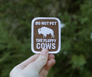 
            
                Load image into Gallery viewer, Squatchy - Do Not Pet The Fluffy Cows, Iron on Embroidered Patch
            
        