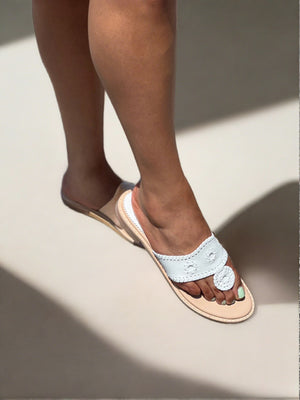 
            
                Load image into Gallery viewer, Jacks ll White Flat Sandals
            
        
