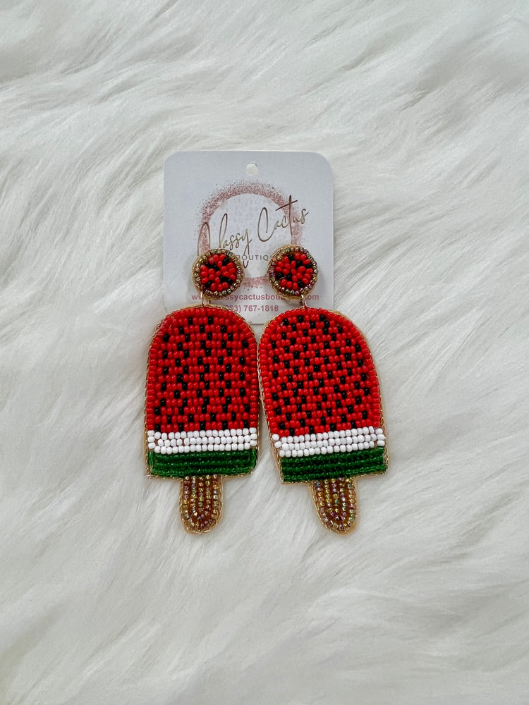 
            
                Load image into Gallery viewer, Watermelon Popsicle Earrings
            
        