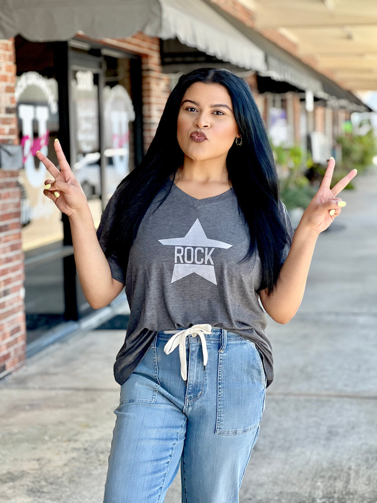 Rock Star V-neck T-shirt
