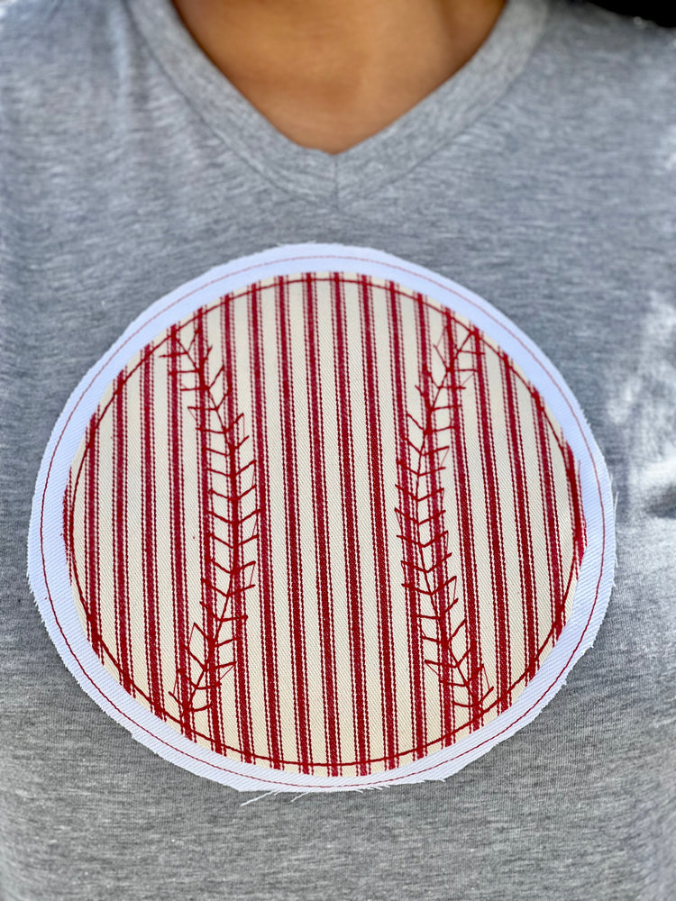 
            
                Load image into Gallery viewer, Baseball Season Embroidered Patch Tee
            
        