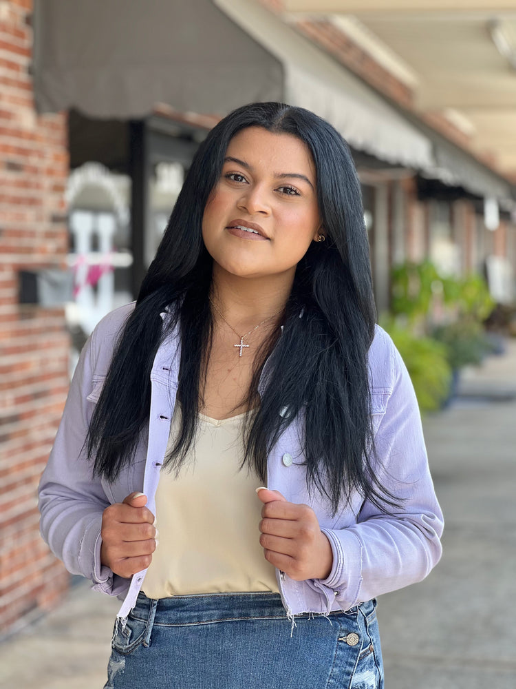 Lavender 2025 denim jacket