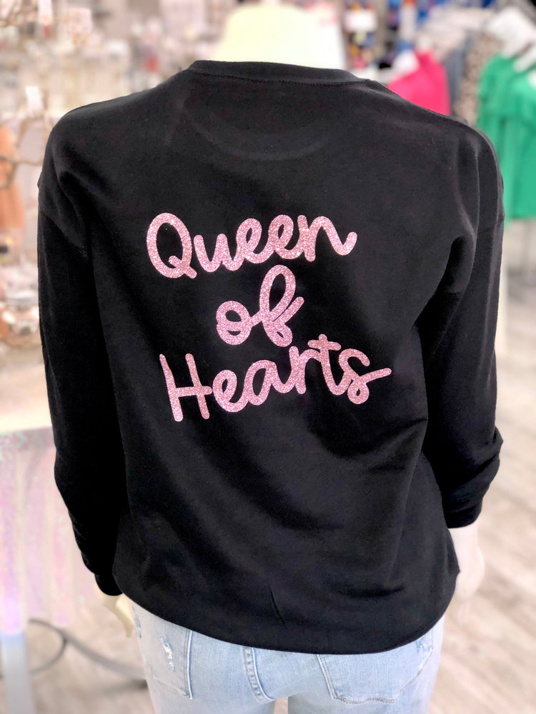 
            
                Load image into Gallery viewer, Queen Of Hearts Black Sweatshirt
            
        