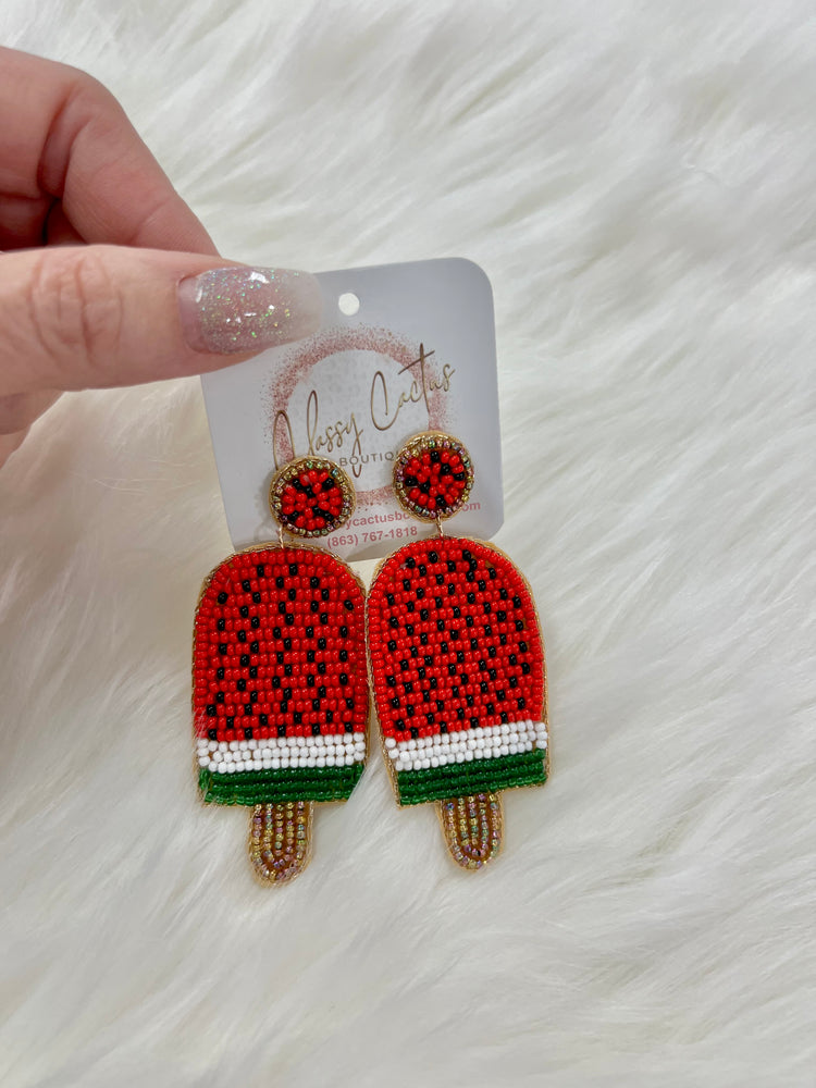 
            
                Load image into Gallery viewer, Watermelon Popsicle Earrings
            
        