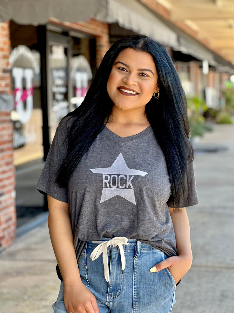 Rock Star V-neck T-shirt